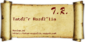 Tatár Rozália névjegykártya