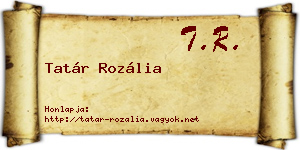 Tatár Rozália névjegykártya
